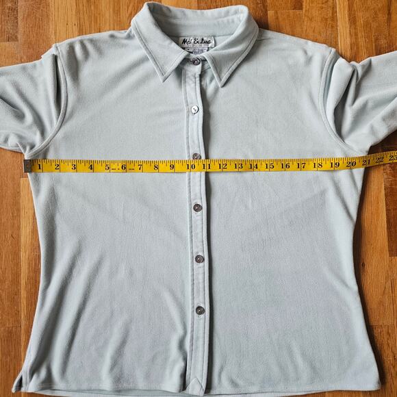 Vtg Mel & Lisa Pant‎ Set Size 8/10 Pastel Blue Minimalist Soft Knit 90s Casual - Picture 7 of 16